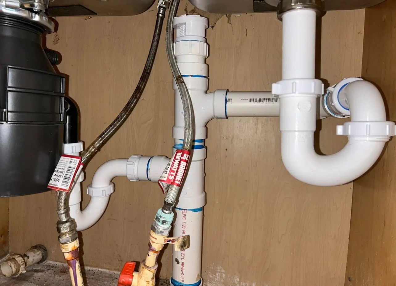 Repipe for a kitchen sink